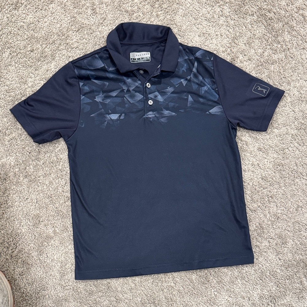 Travis Mathew Men's Geometric Navy Polo